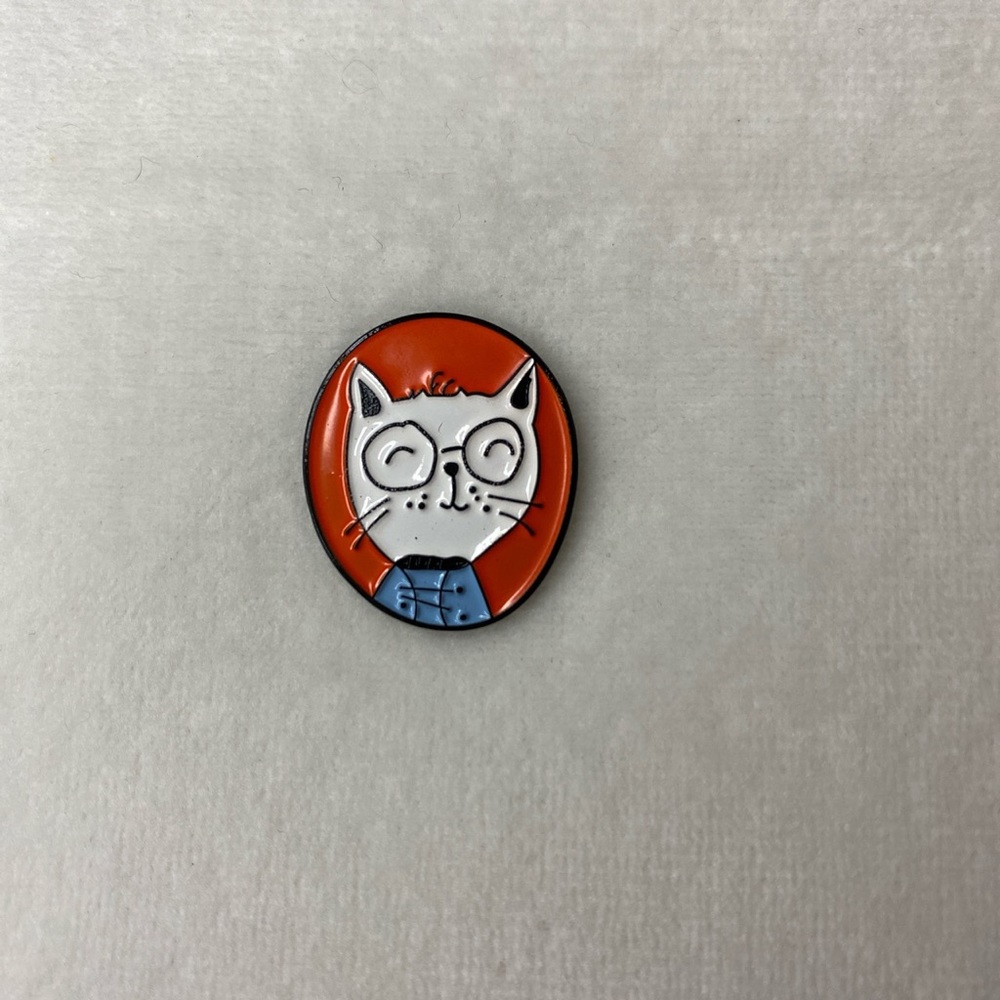 2/$16 Cartoon Kitty Portrait Enamel Pin
